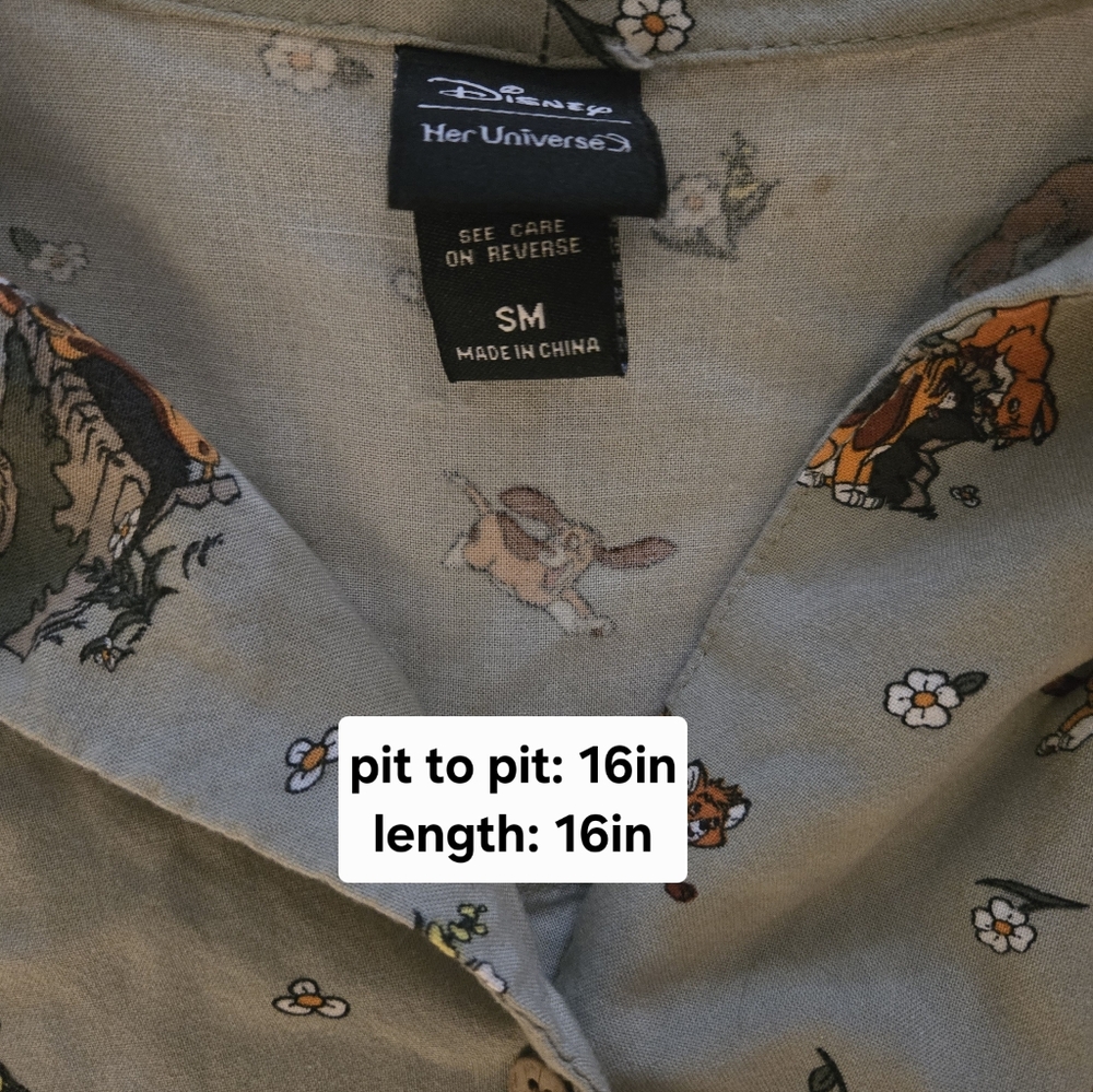 Disney Fox And The Hound Button Up Shirt